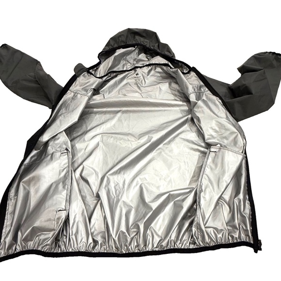 HotSuit Full Zip Hooded Sauna Sweat Jacket Men's Size Small Grey/Black - Picture 3 of 7